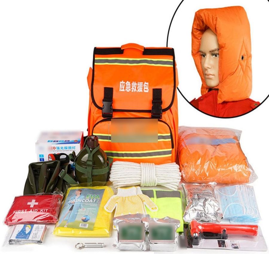 Kit zaino di soccorso di emergenza con cappuccio imbottito