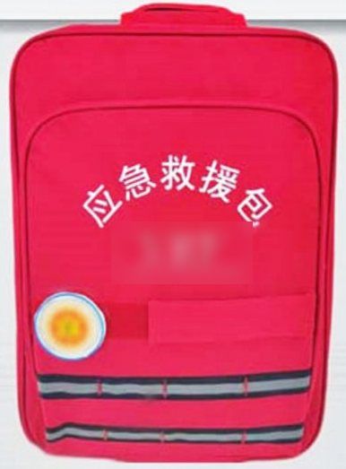Kit zaino di emergenza con attrezzatura da discesa, rosso