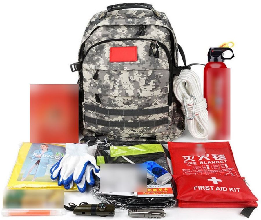 Kit zaino per la fuga dagli incendi (mimetica digitale)