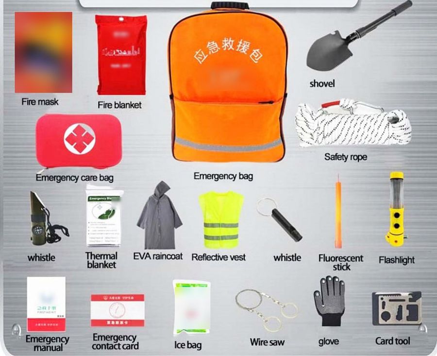 Zaino di soccorso di emergenza, set di fuga esteso (arancione)