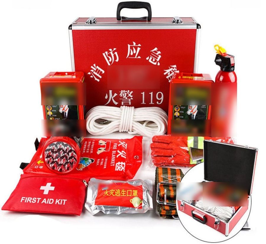 Kit d'urgence incendie en mallette rigide (rouge)