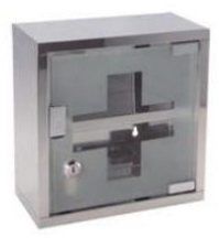 Armoire à pharmacie en acier inoxydable avec porte vitrée, 30 cm